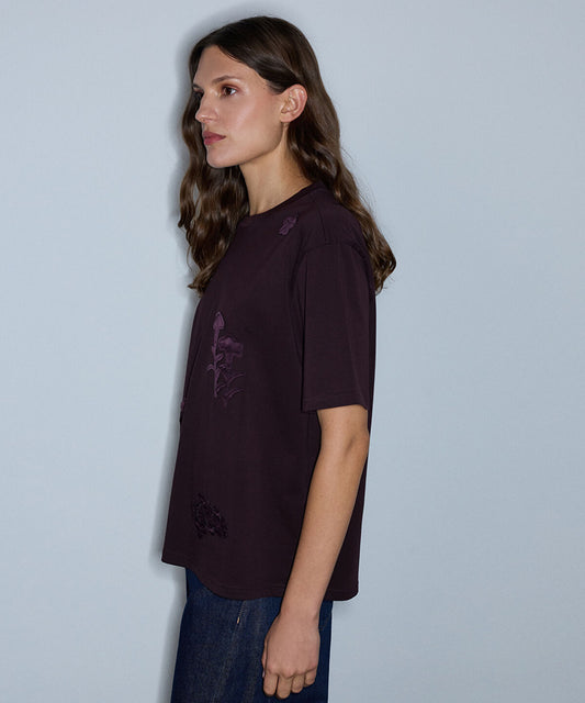 T-Shirt with Floral Applique