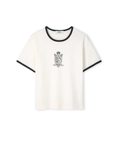 Printed T-Shirt with Contrast Piping