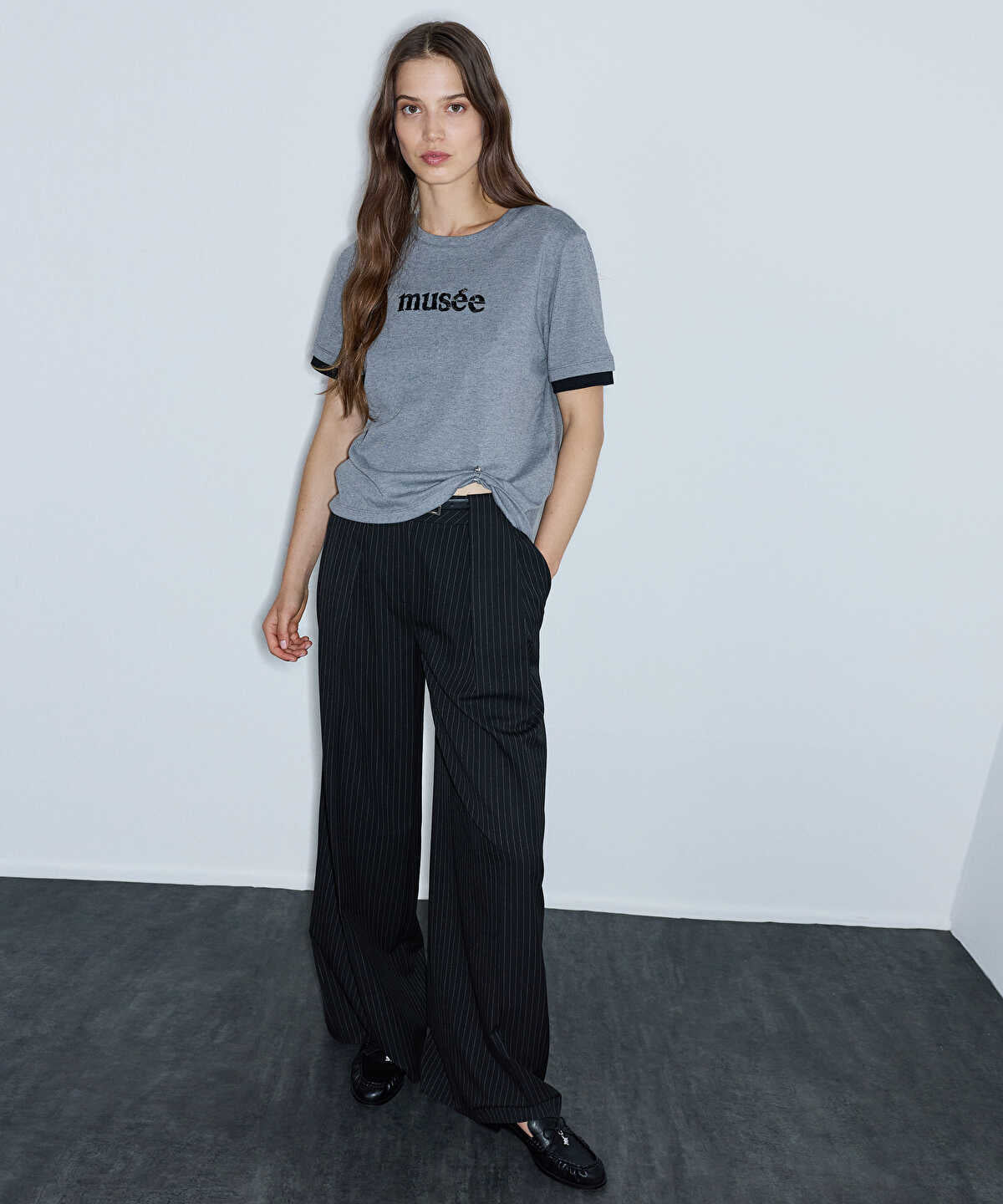 Embellished T-Shirt with Slogan Embroidery