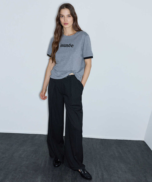 Embellished T-Shirt with Slogan Embroidery