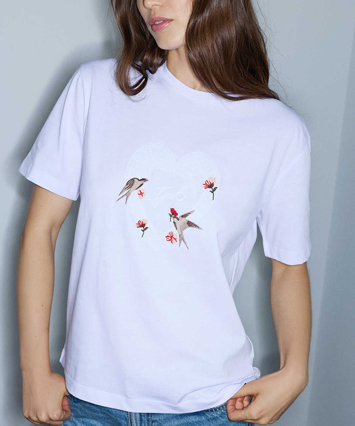 Zoomed Monogram Embroidery T-Shirt