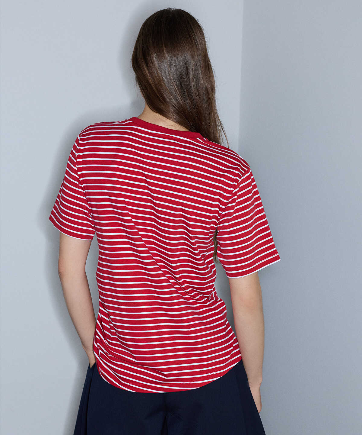 Zoomed Asymmetric Striped T-Shirt