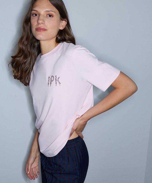 Laser-Cut Rhinestone T-Shirt