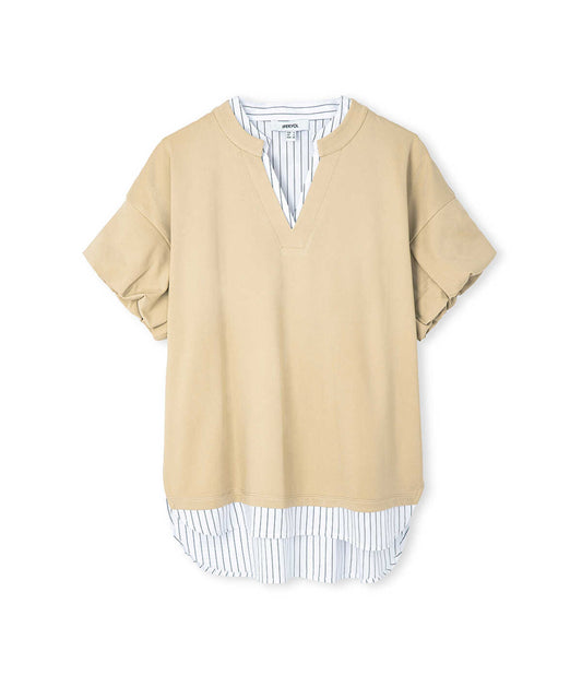 Layered-Effect Balloon-Sleeve T-Shirt