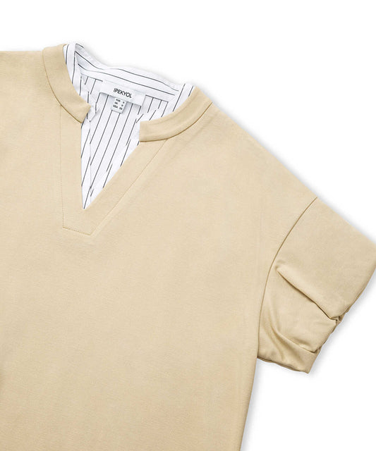 Layered-Effect Balloon-Sleeve T-Shirt