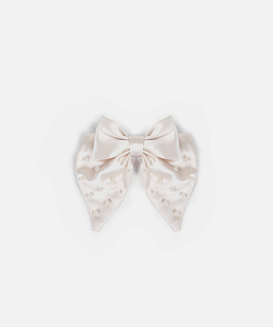 Faux Pearl Bow Hair Clip