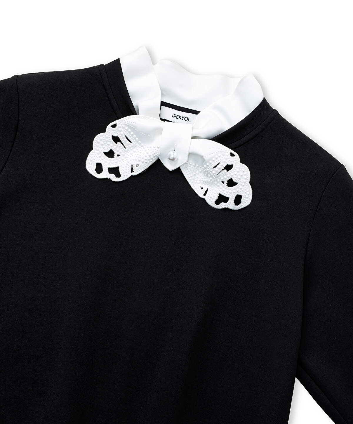 Zoomed Tie-Neck Sweatshirt