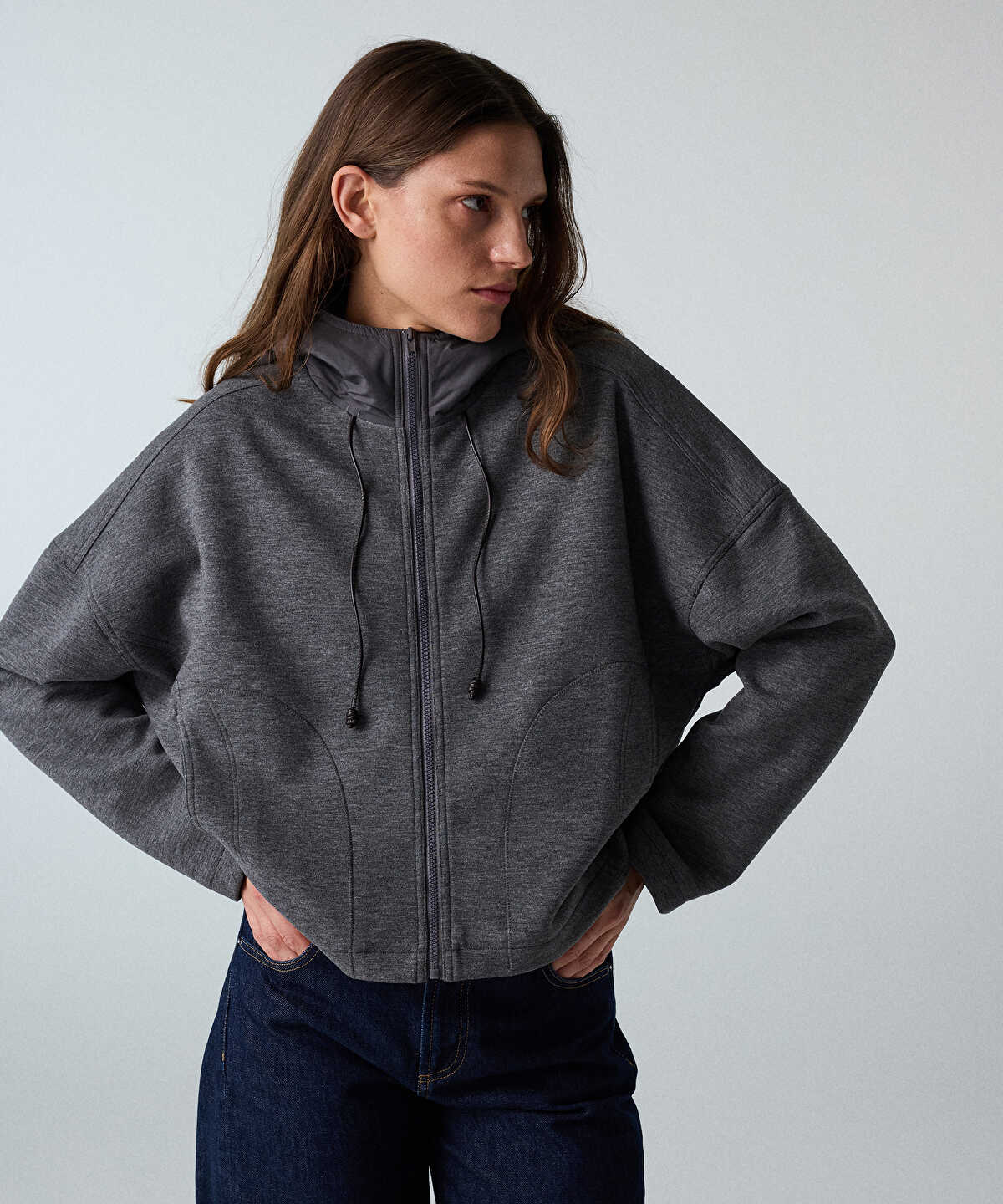 Zoomed Hooded Combination Sweatshirt