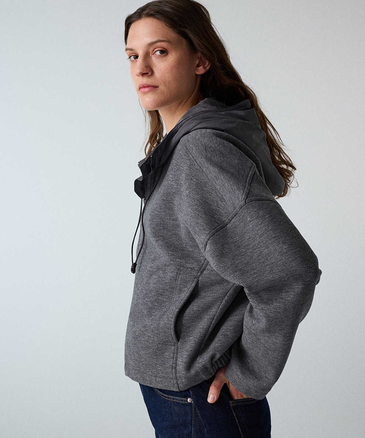 Zoomed Hooded Combination Sweatshirt