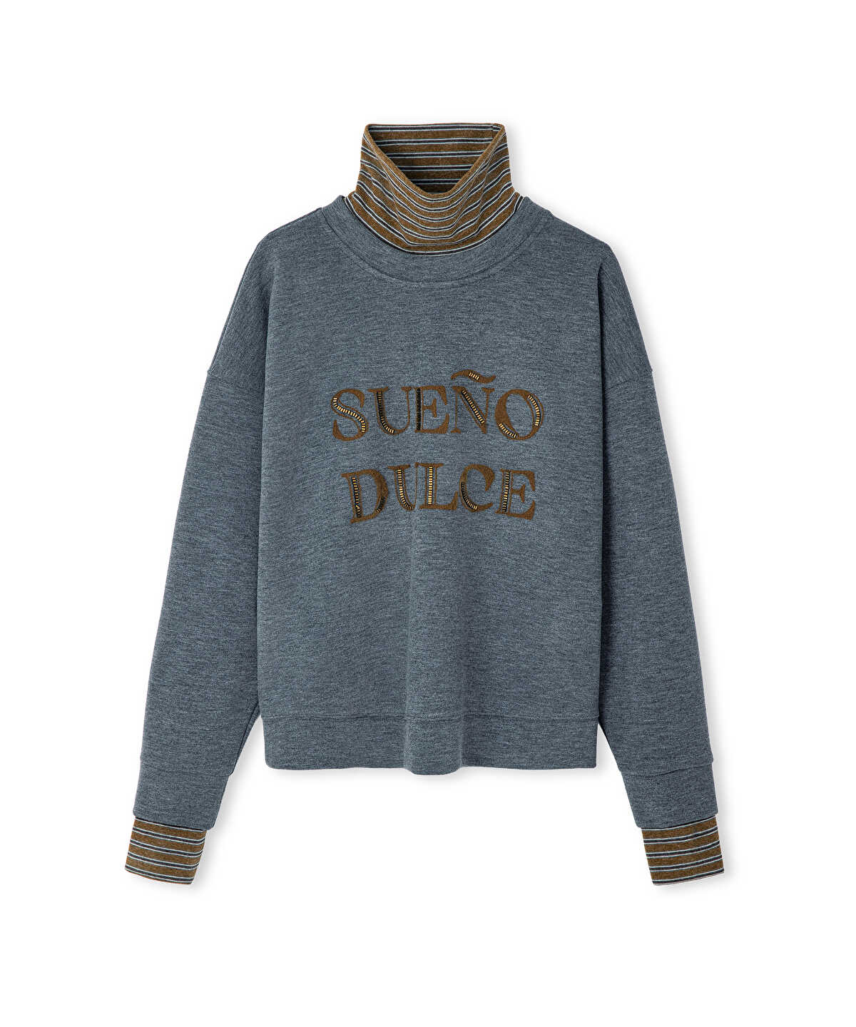 Layered-Effect Embellished Sweatshirt