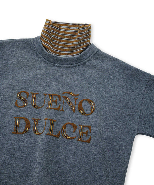 Layered-Effect Embellished Sweatshirt
