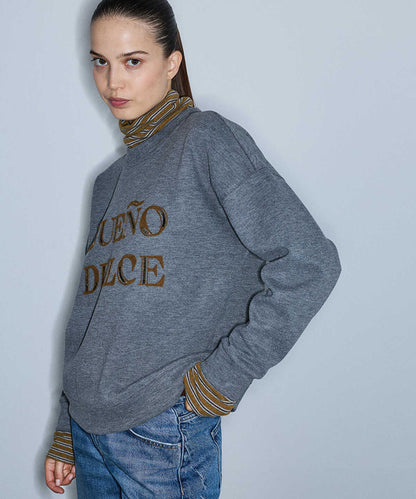 Layered-Effect Embellished Sweatshirt
