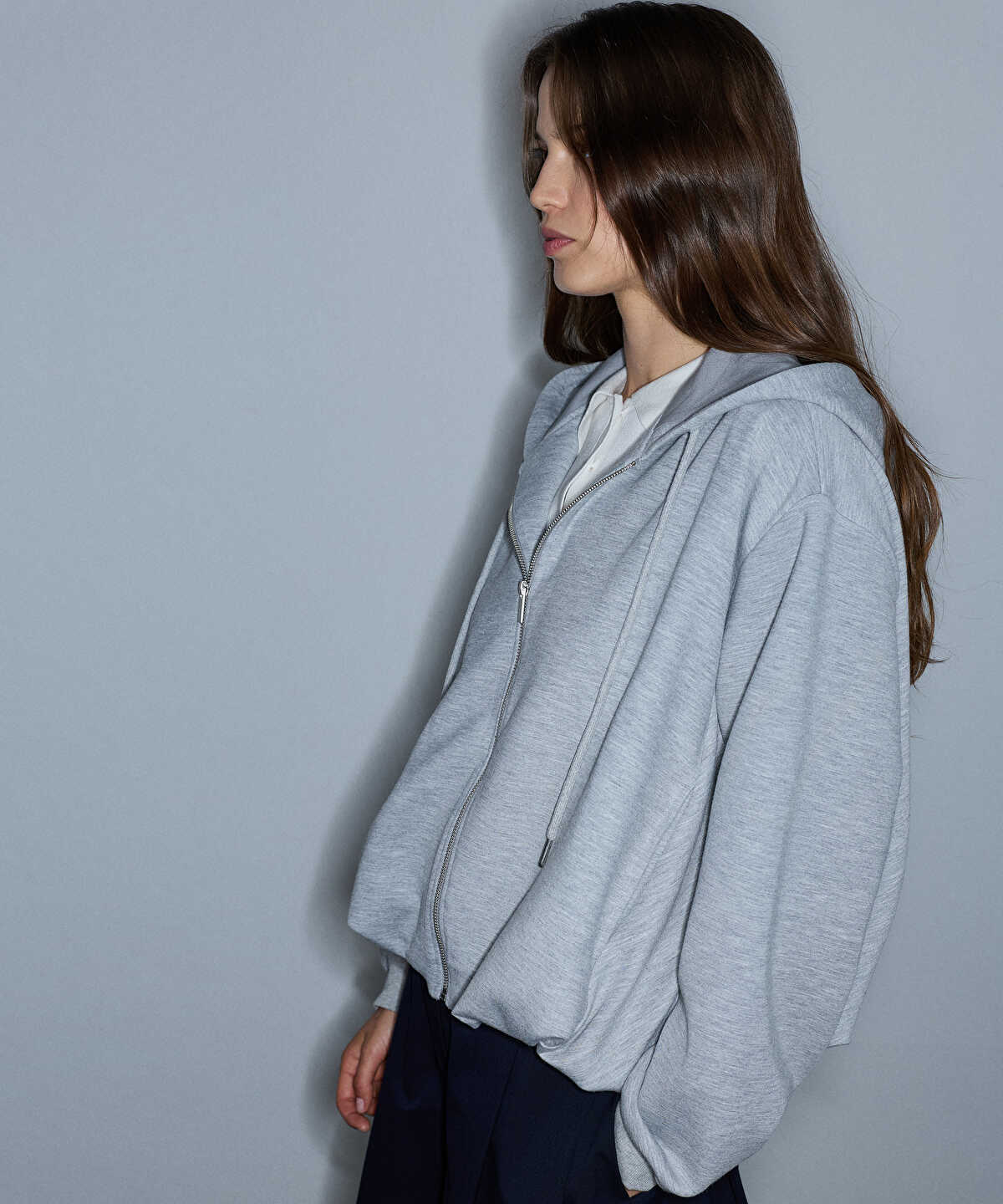 Zoomed Balloon-Hem Sweatshirt