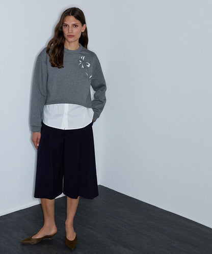 Layered-Effect Cutout Sweatshirt