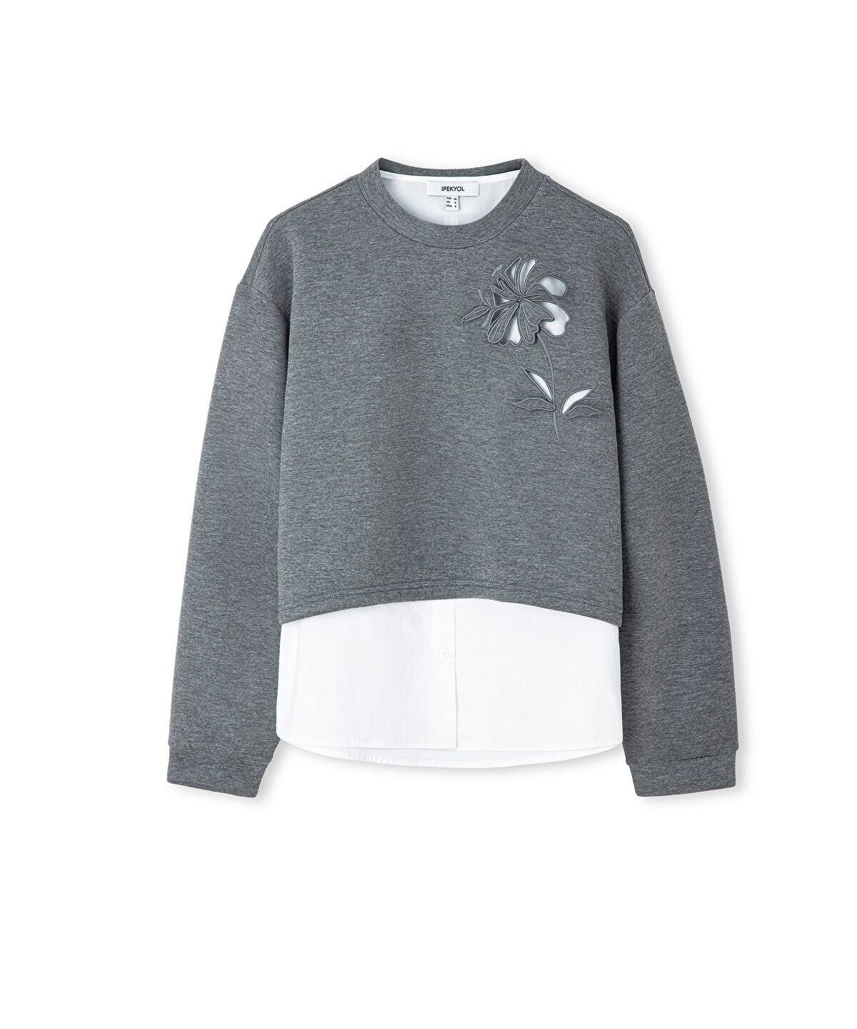 Zoomed Layered-Effect Cutout Sweatshirt