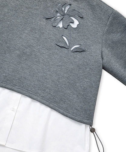 Layered-Effect Cutout Sweatshirt