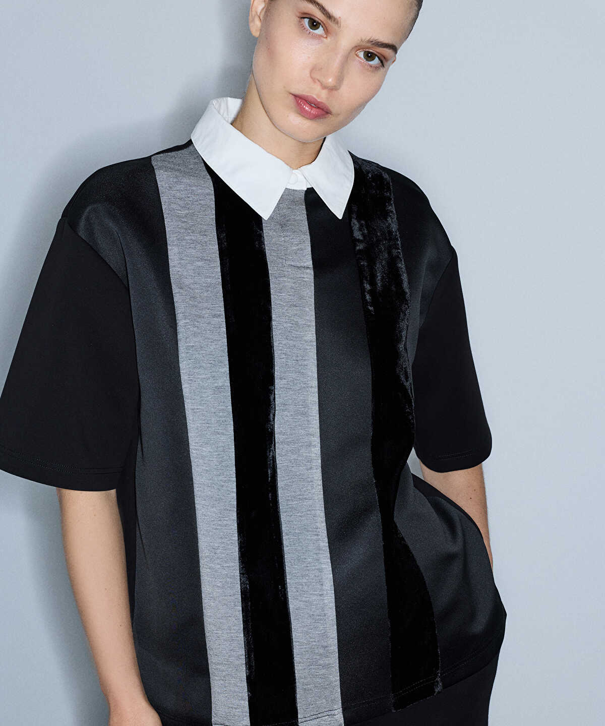 Zoomed Color-Block Combination Sweatshirt