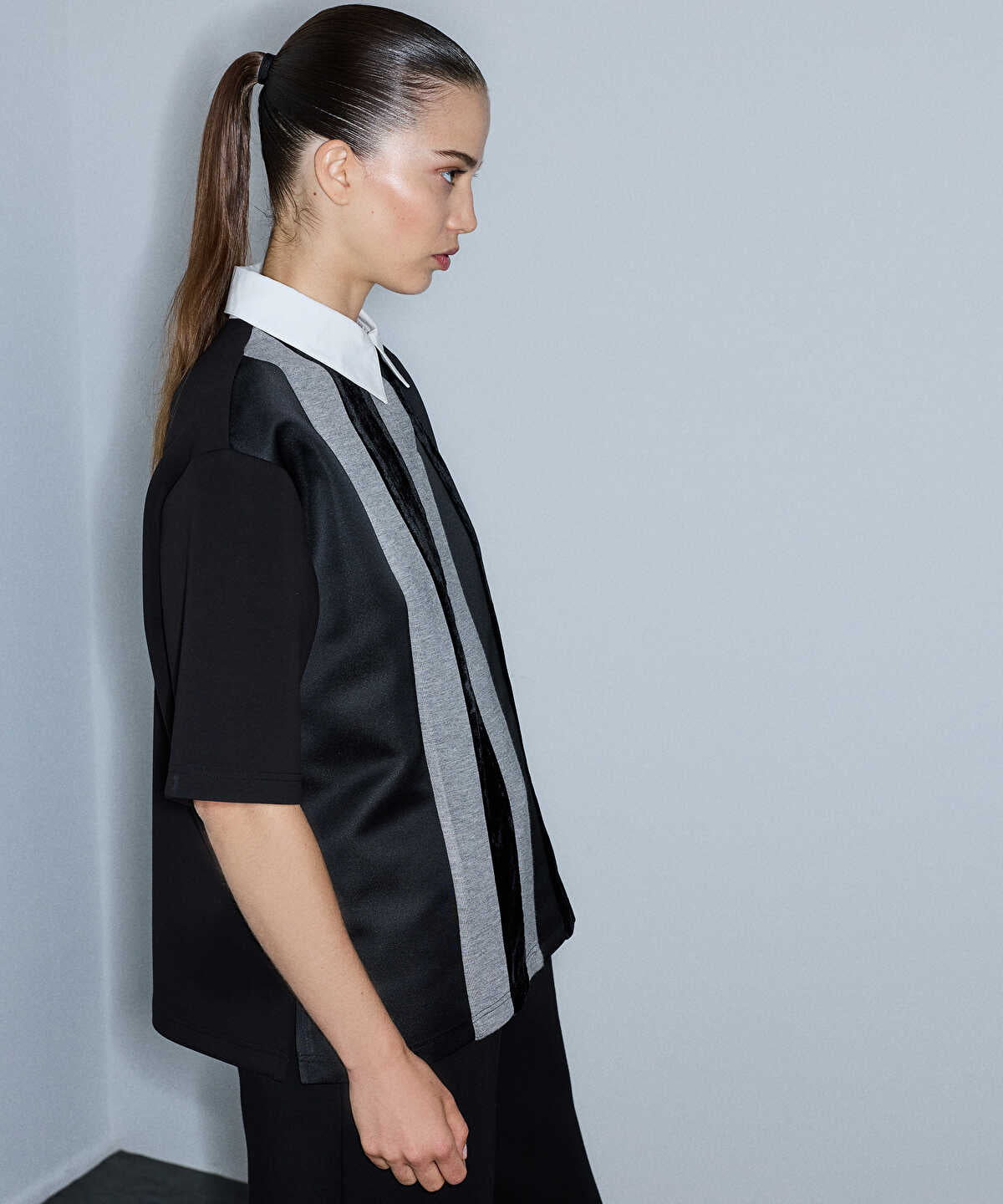 Zoomed Color-Block Combination Sweatshirt