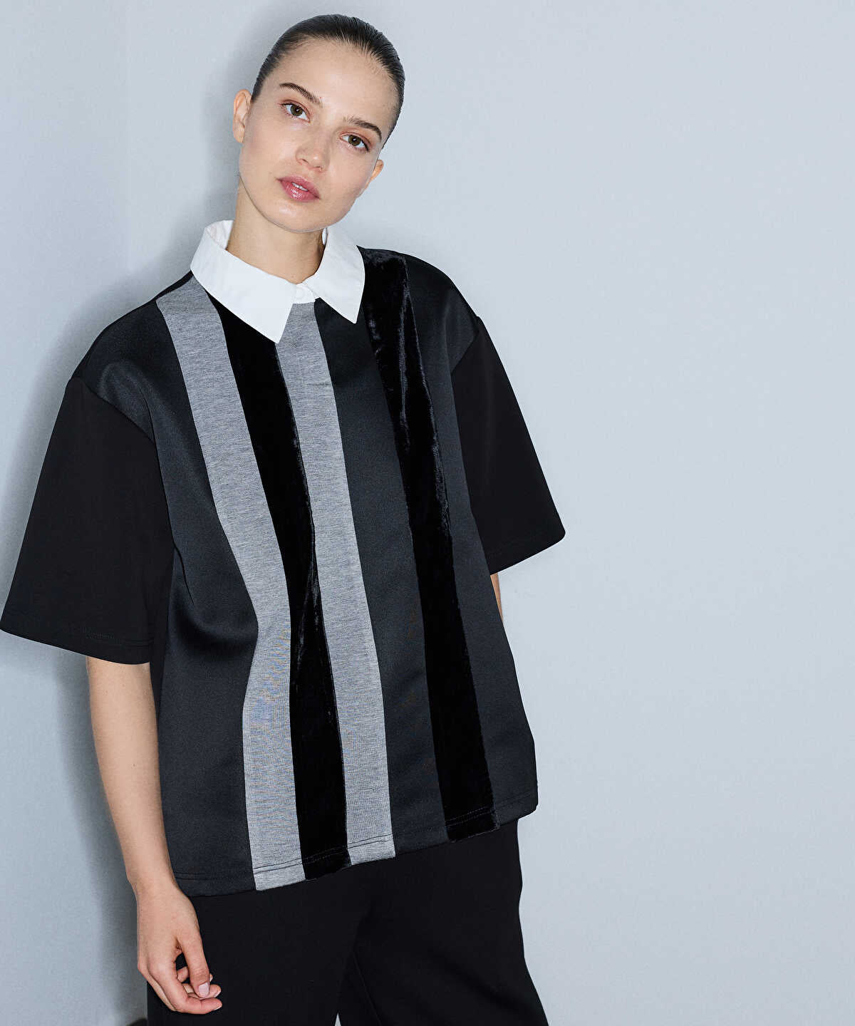 Zoomed Color-Block Combination Sweatshirt