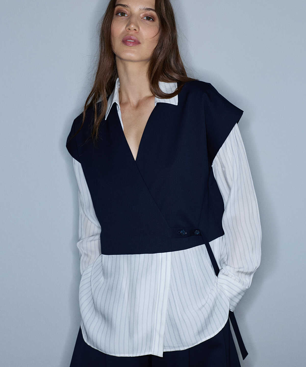 Zoomed Layered-Effect Overshirt