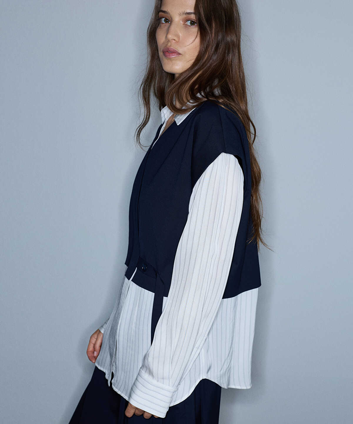 Zoomed Layered-Effect Overshirt