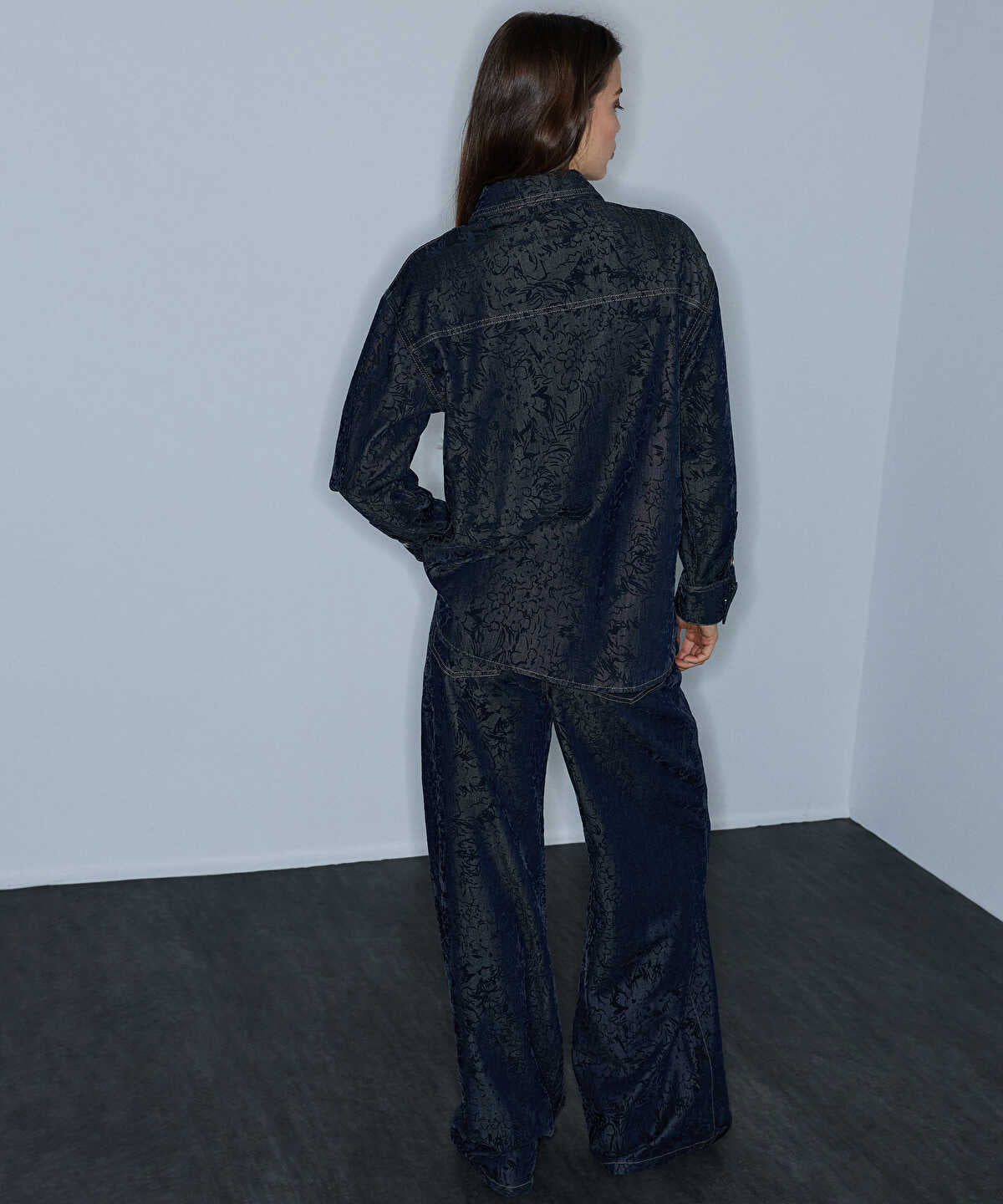 Zoomed Denim-Effect Overshirt