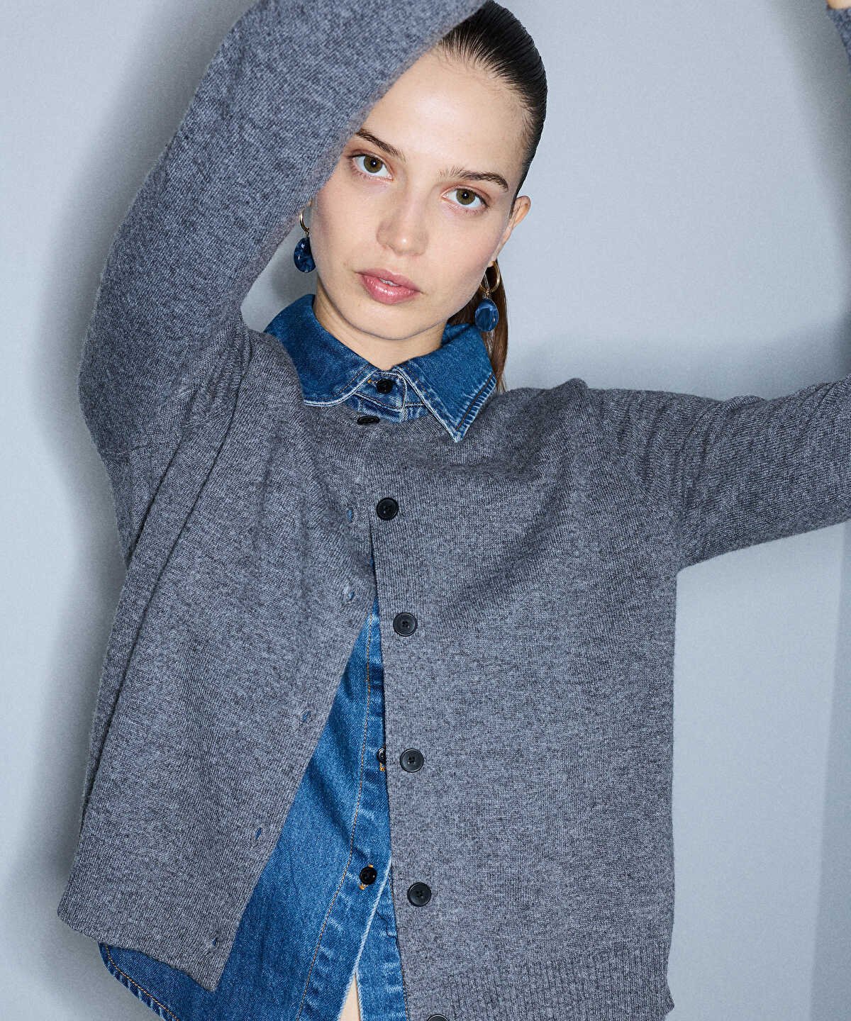 Layered-Effect Cardigan