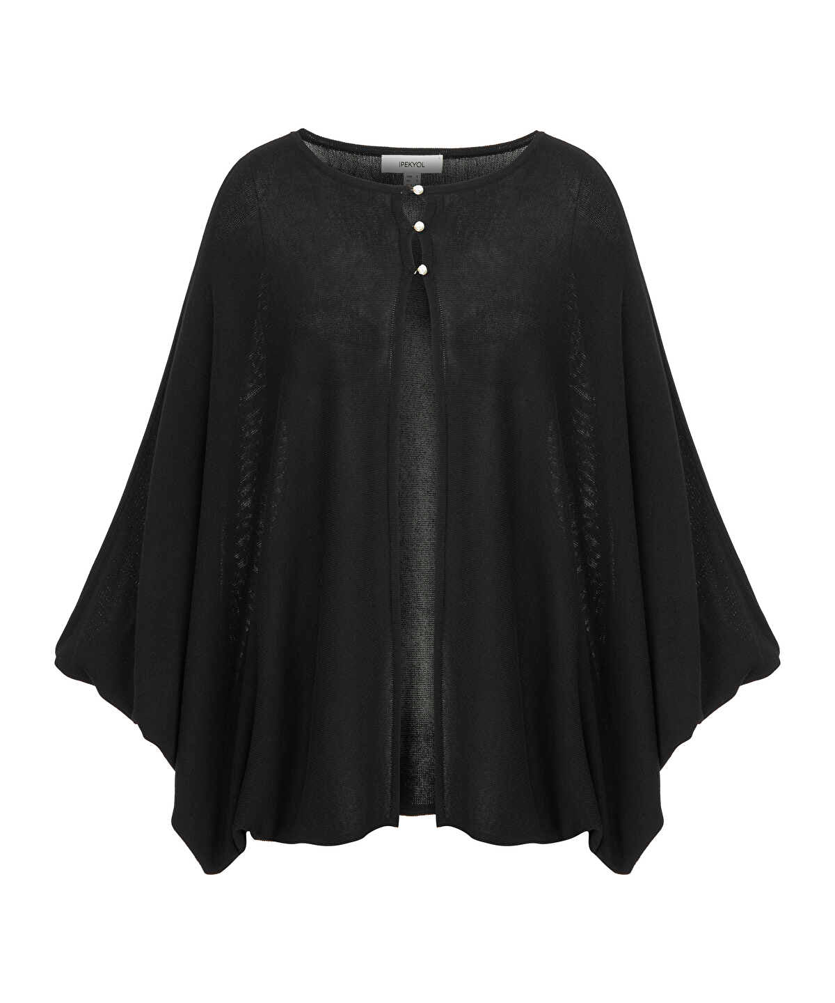 Zoomed Faux-Pearl Button Knit Cardigan