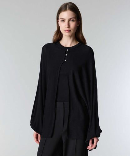 Faux-Pearl Button Knit Cardigan