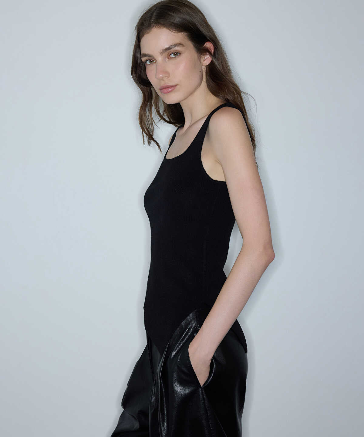Zoomed Asymmetric-Hem Knit Top